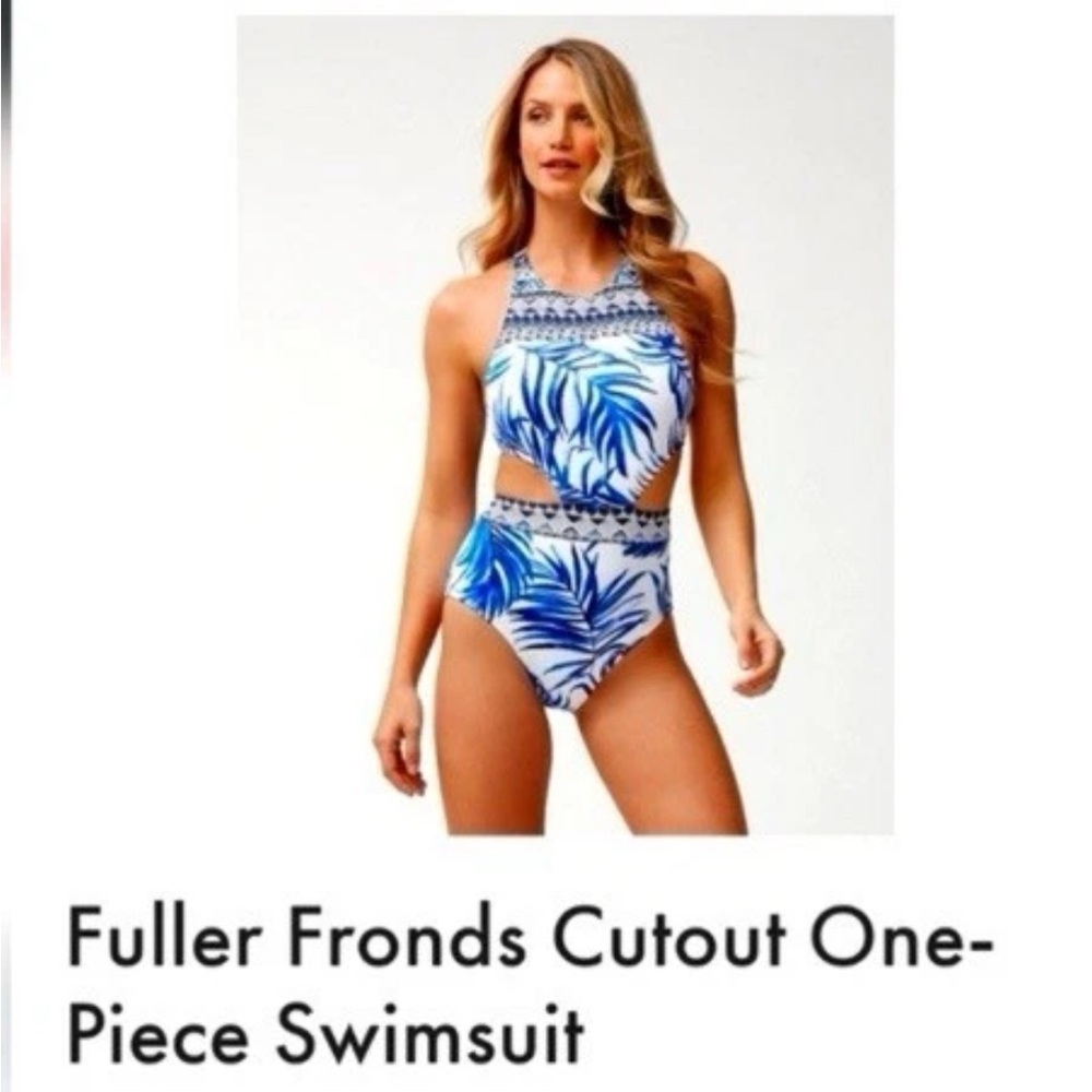 Tommy Bahama Fuller Fronds Cutout Swimsuit Size 16